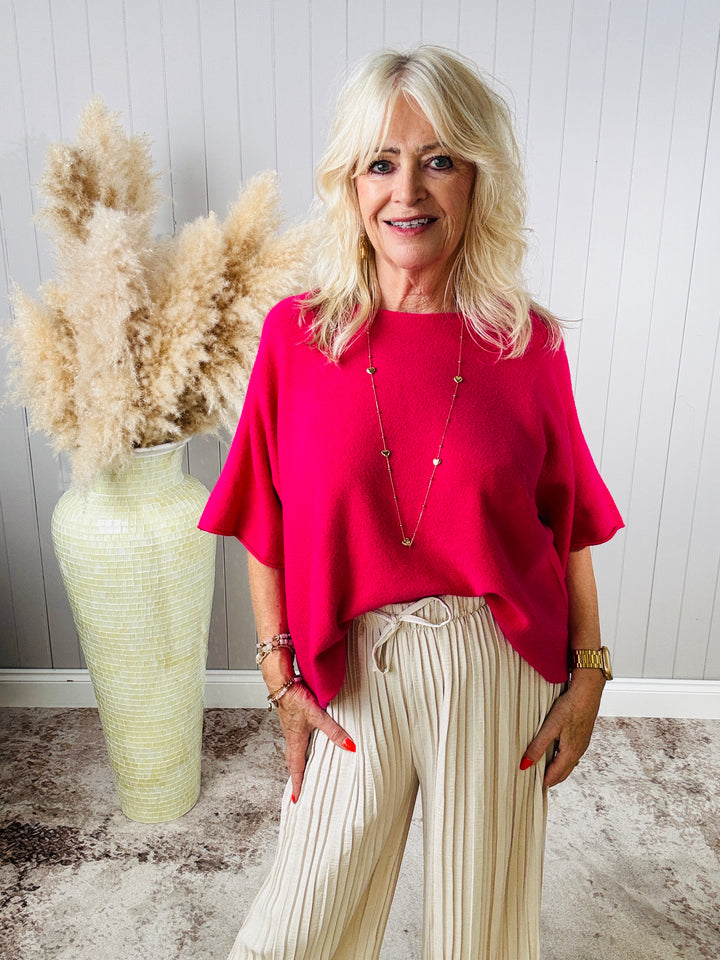 Anabelle Slouchy Top Fuchsia