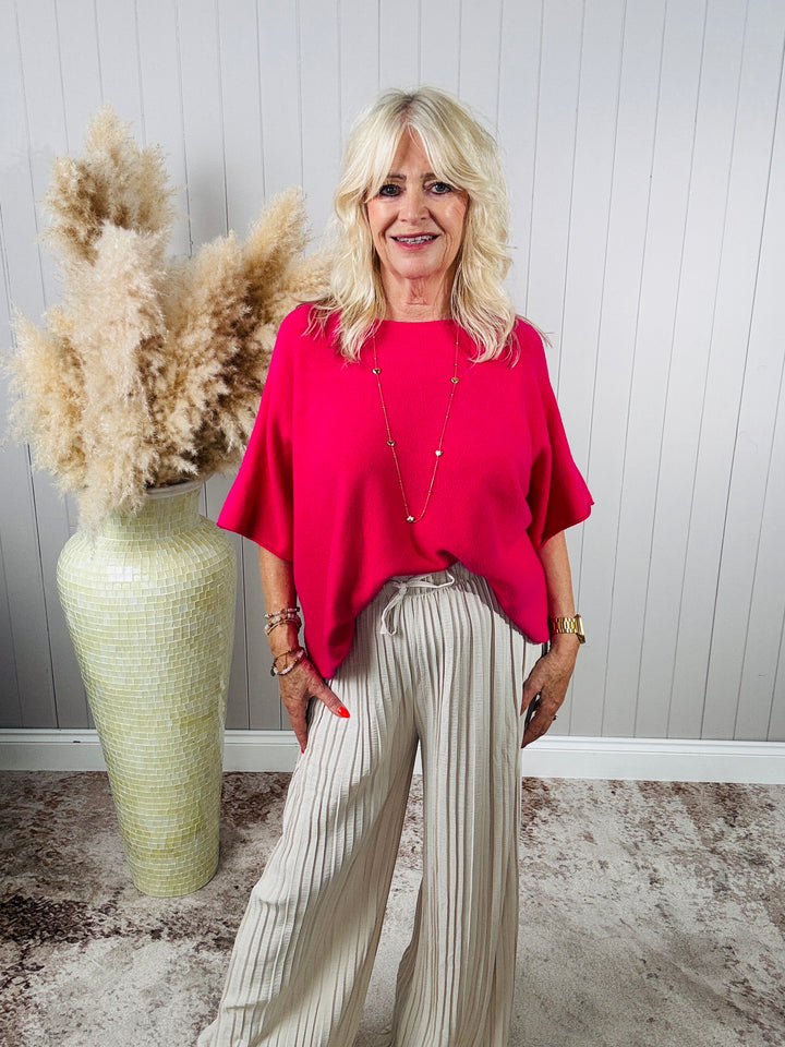Polly Pleat Trousers Cream