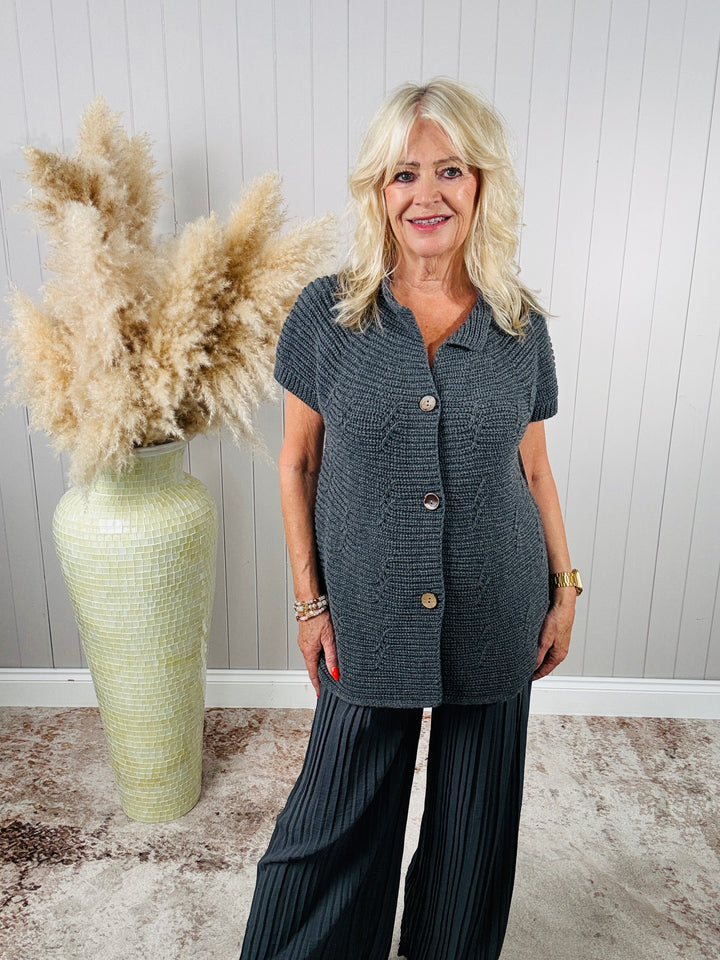Polly Pleat Trousers Grey