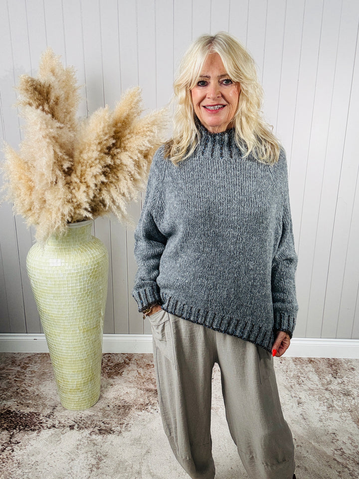 Nelle Funnel Neck Jumper Grey