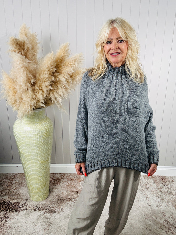 Nelle Funnel Neck Jumper Grey