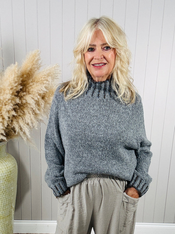 Nelle Funnel Neck Jumper Grey