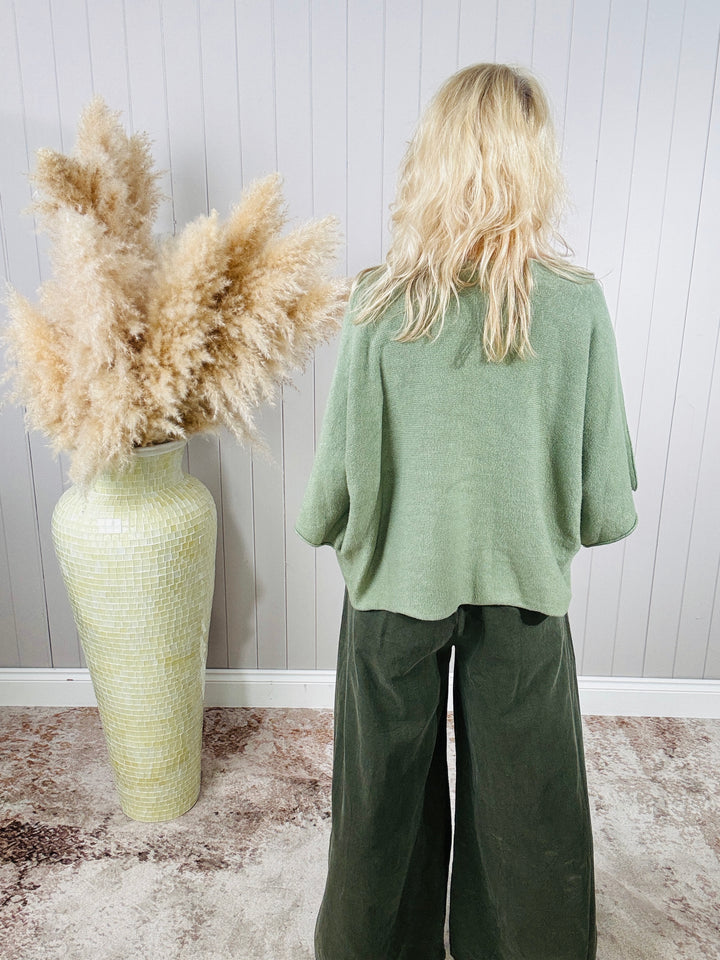 Anabelle Slouchy Top Sage