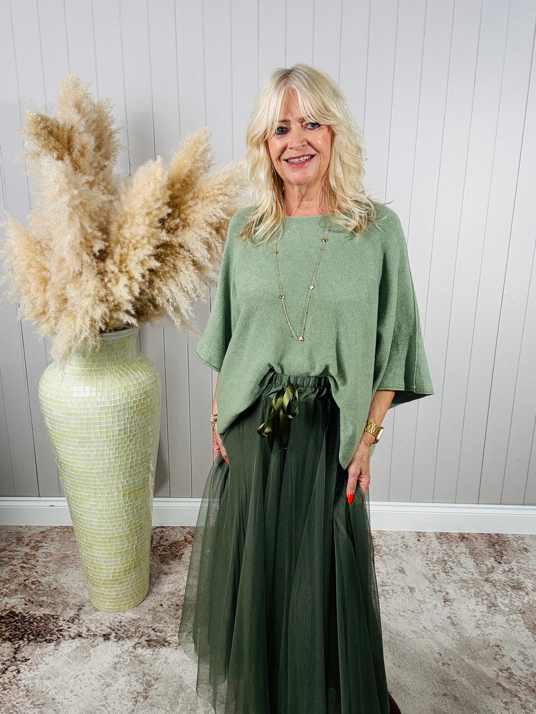 Anabelle Slouchy Top Sage