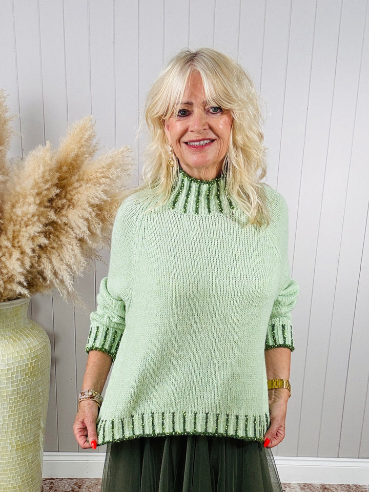 Nelle Funnel Neck Jumper Mint