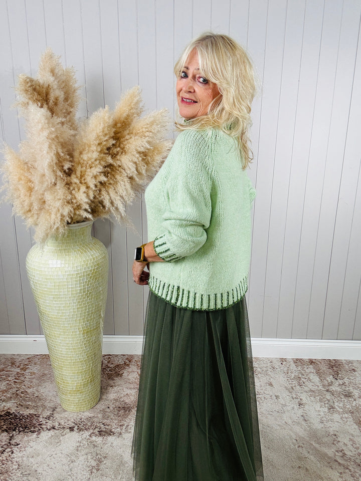 Nelle Funnel Neck Jumper Mint