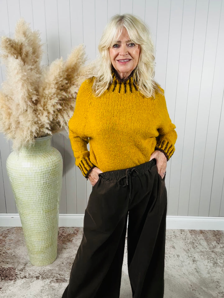 Nelle Funnel Neck Jumper Mustard