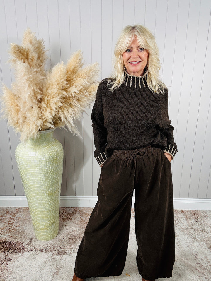 Nelle Funnel Neck Jumper Chocolate