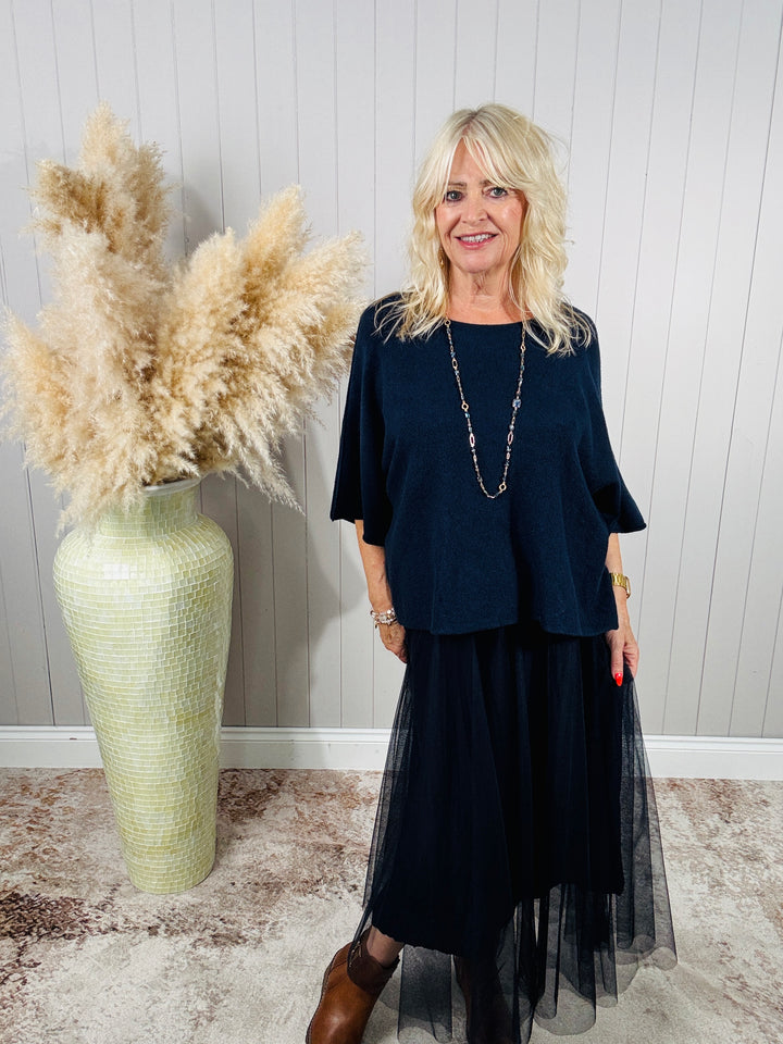 Dilly Plain net skirt Navy