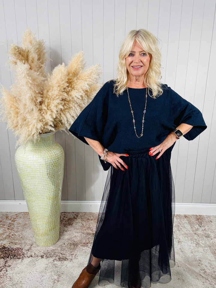 Dilly Plain net skirt Navy