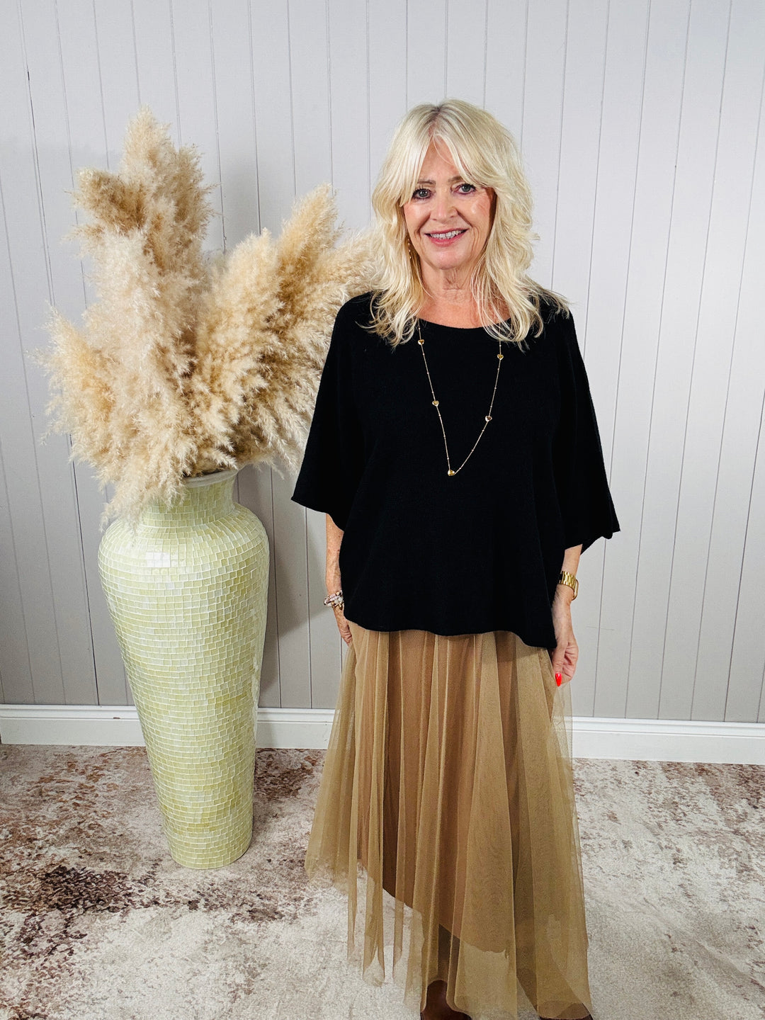 Dilly Plain net skirt  Gold