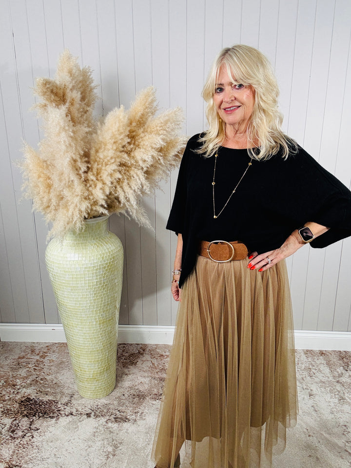 Dilly Plain net skirt  Gold