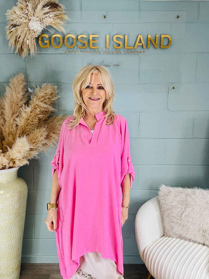 Polly Pleat Tunic Pink