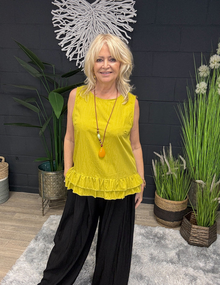 Clara Frill Top Ochre