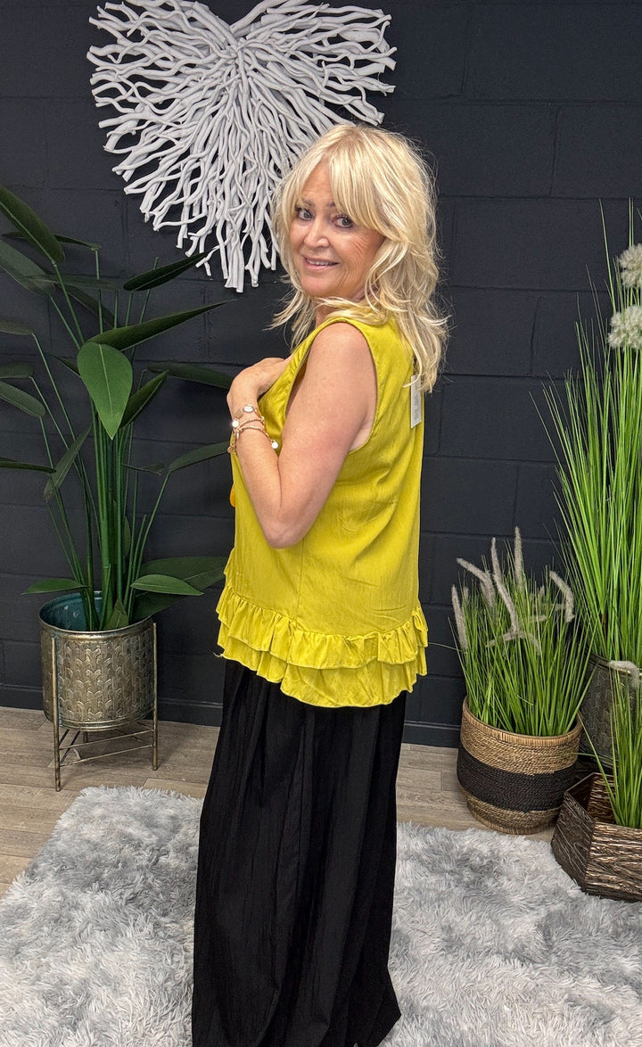 Clara Frill Top Ochre
