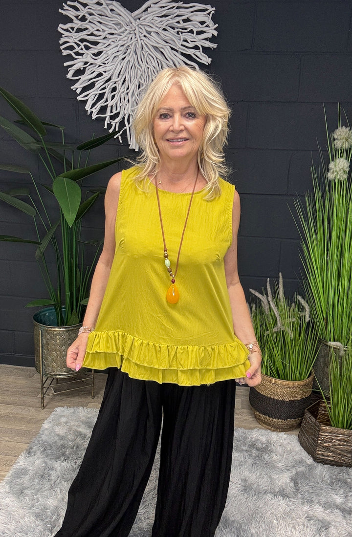 Clara Frill Top Ochre