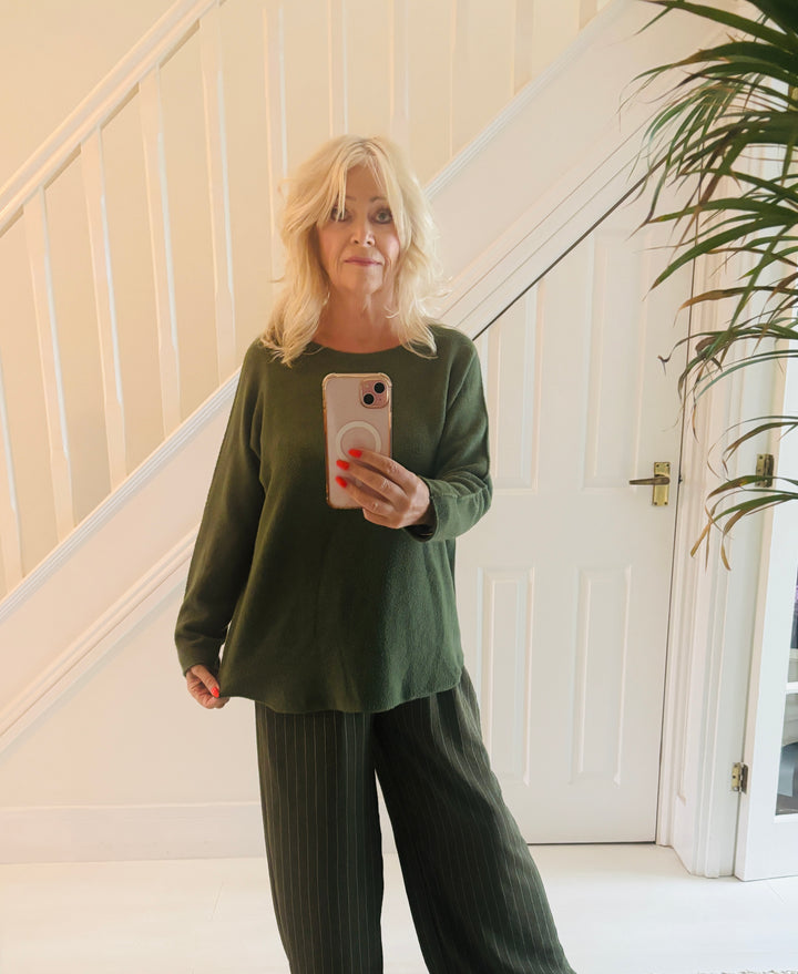 Anabelle Round Neck Jumper Khaki