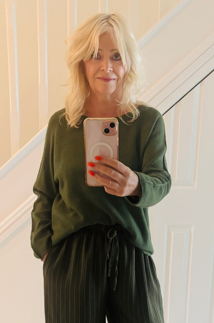 Anabelle Round Neck Jumper Khaki