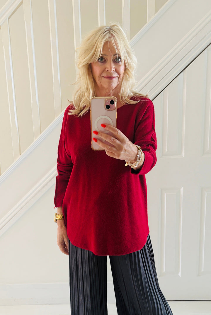 Anabelle Round Neck Jumper Red