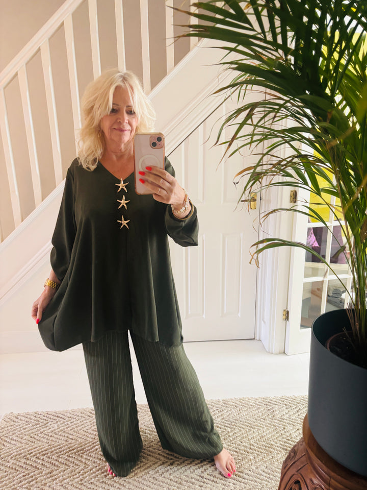 Triple Starfish Top Khaki