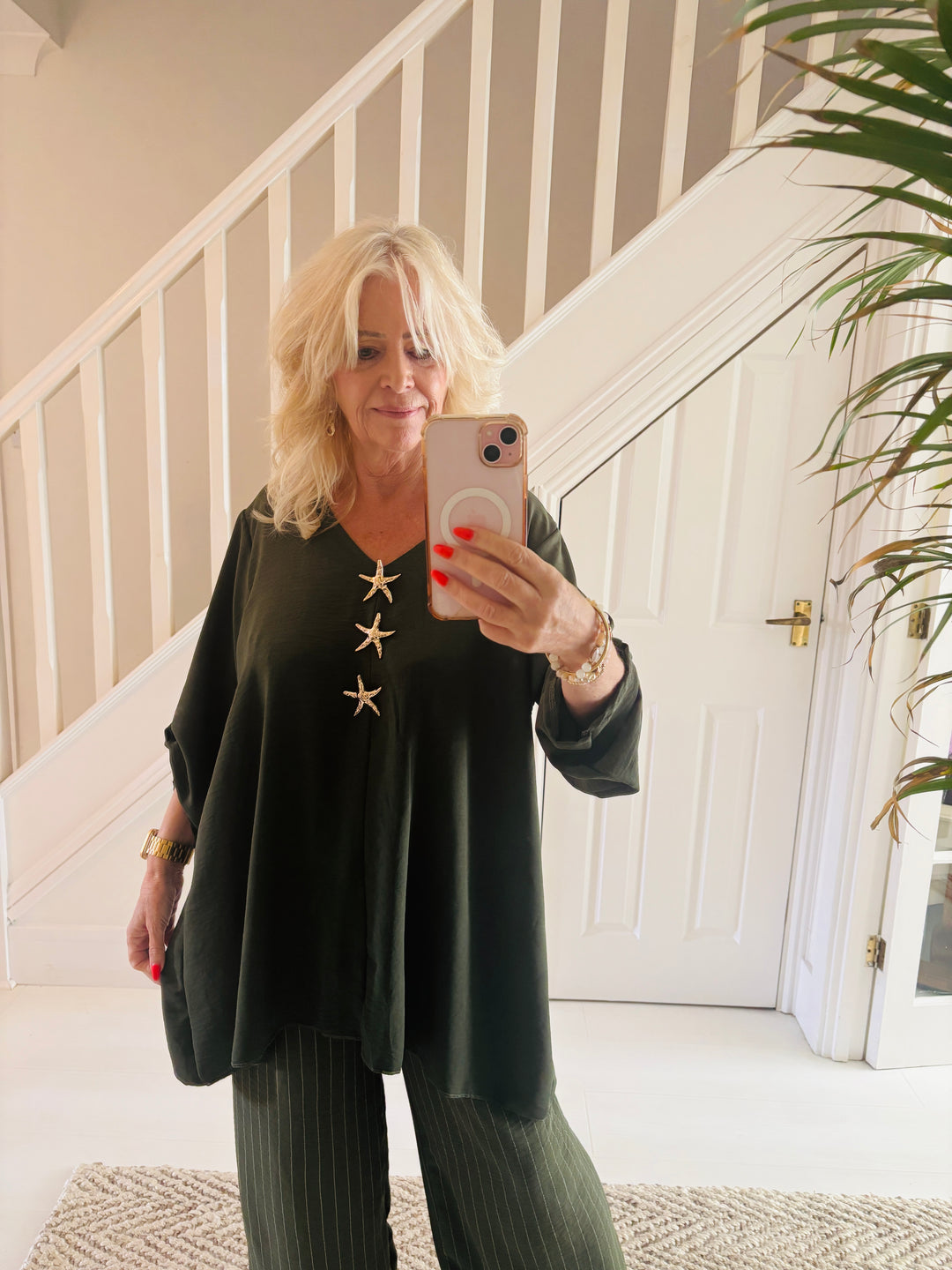 Triple Starfish Top Khaki