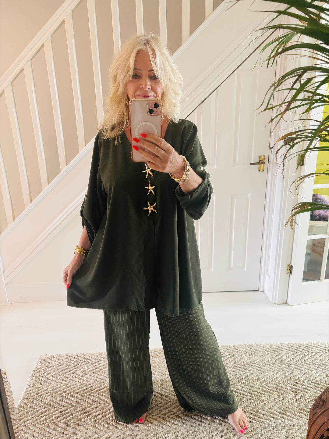 Triple Starfish Top Khaki