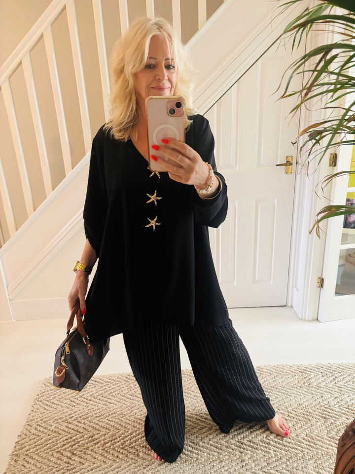 Triple Starfish Top Black