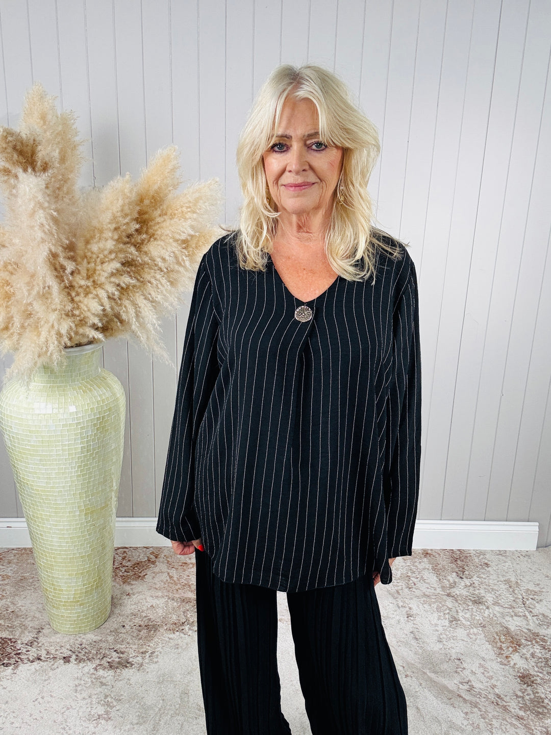 Avery Button Top Black
