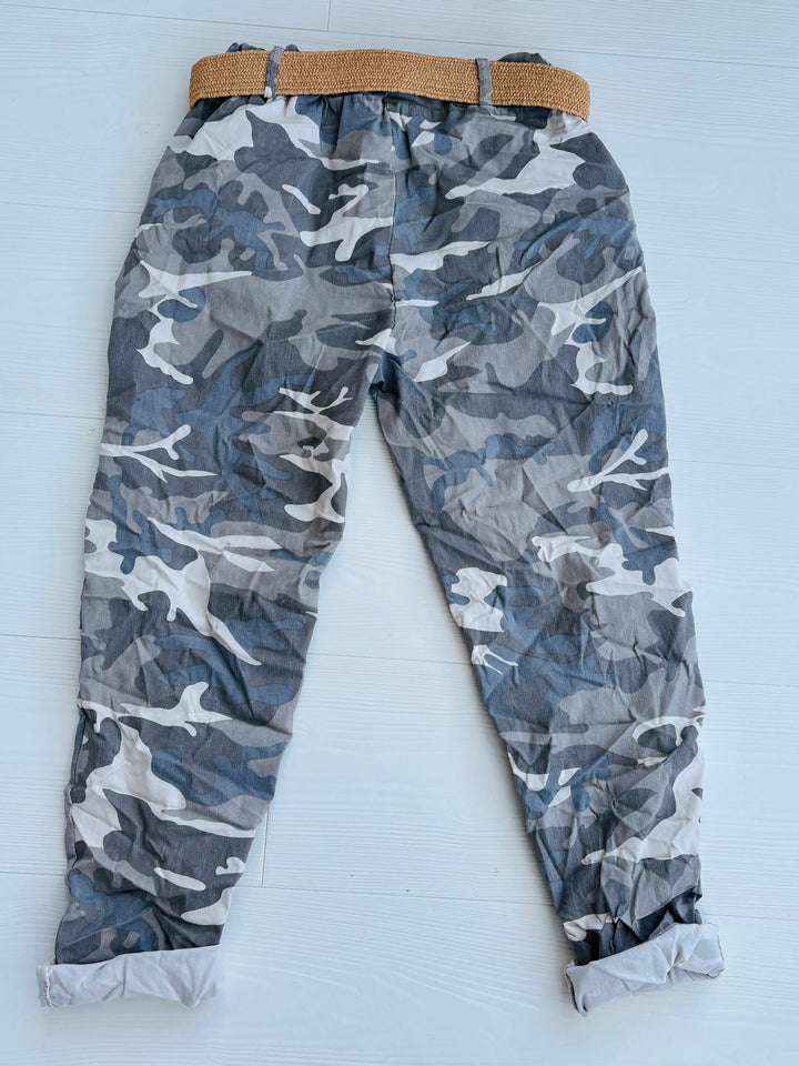 Camo Magic Pants with belt Khaki