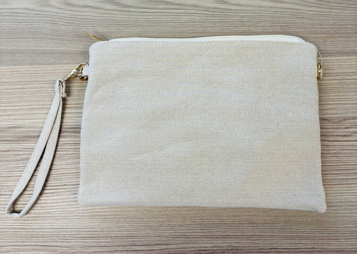Elkie Embroidered Clutch Bag Aqua