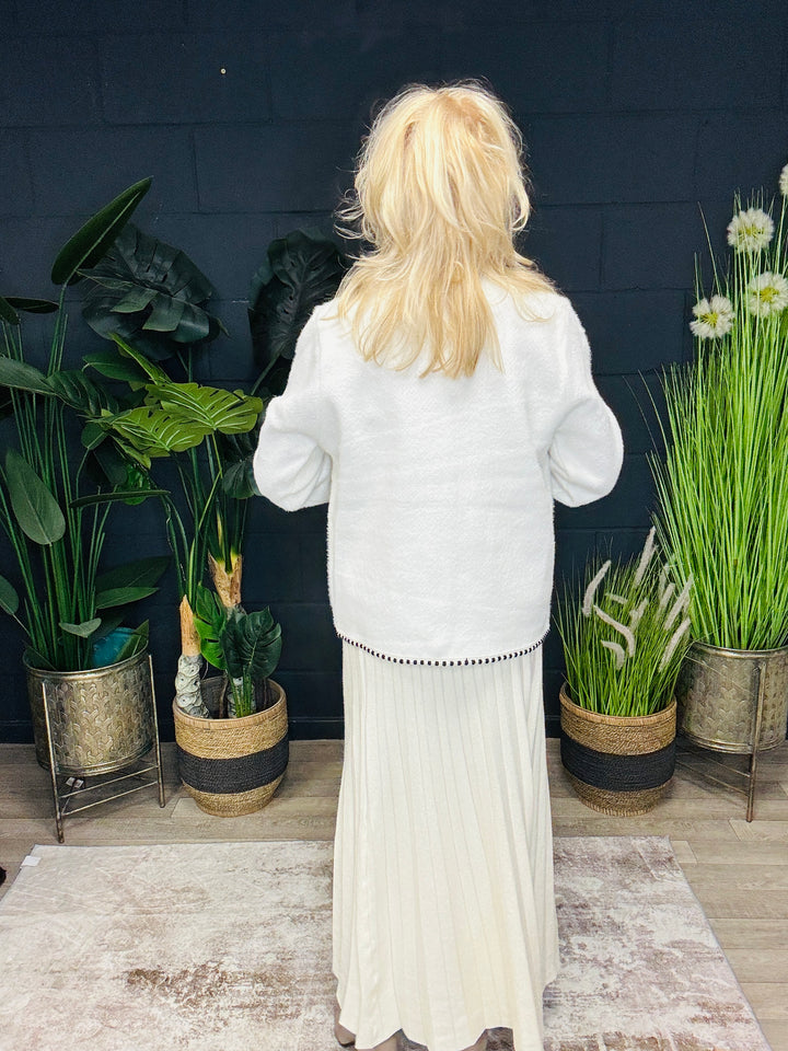 Odette Contrast Trim Jacket Cream