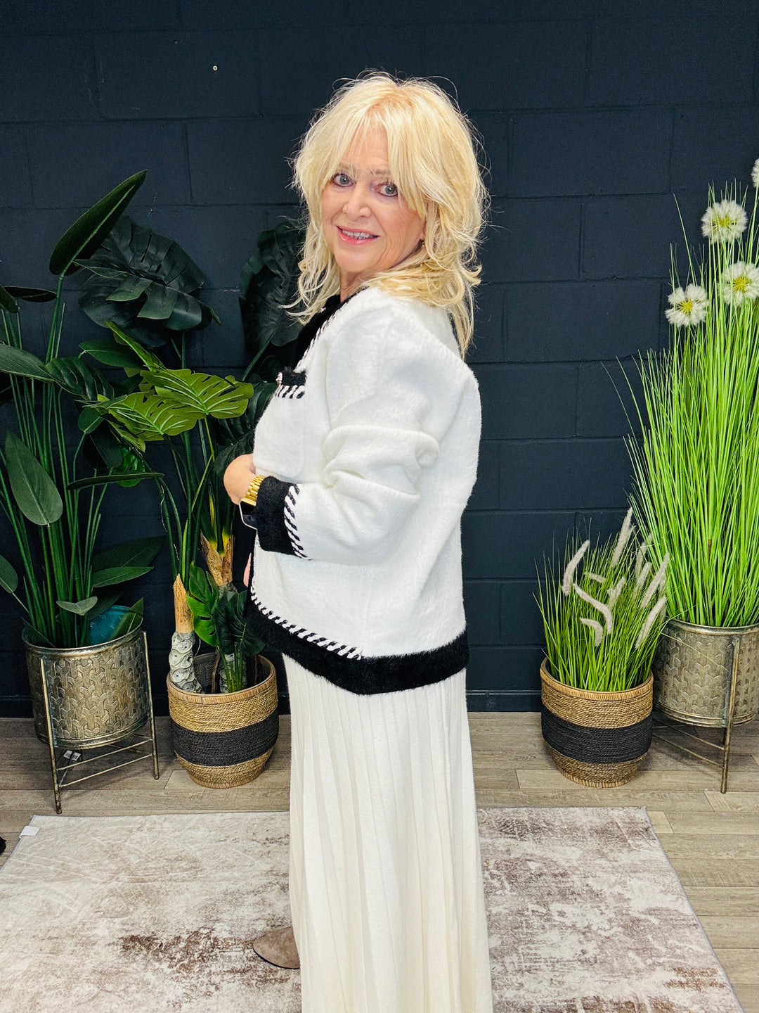 Colette Contrast Jacket Cream