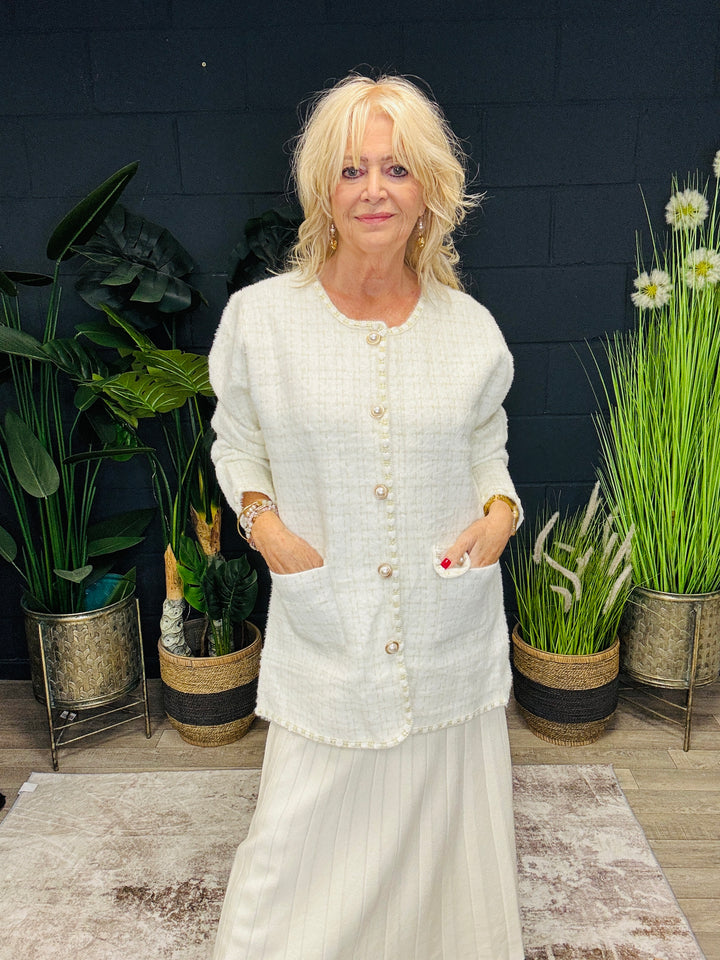 Claudine Tweed Jacket Cream