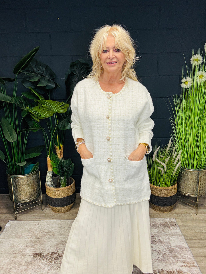 Claudine Tweed Jacket Cream