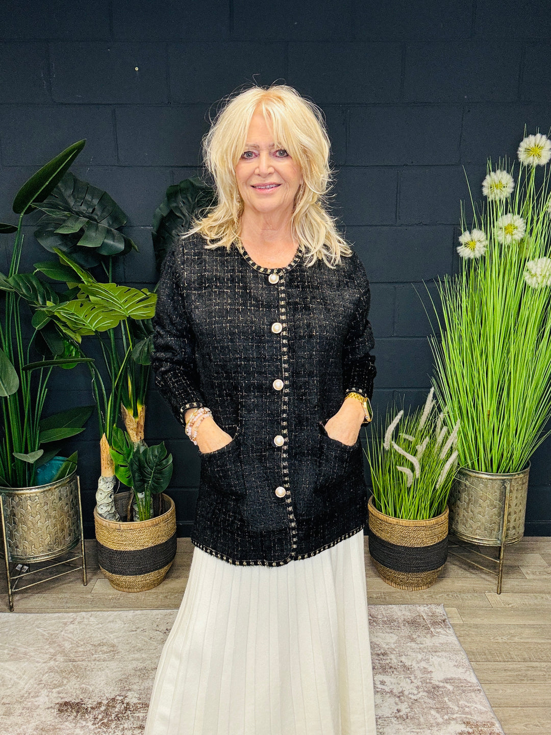 Claudine Tweed Jacket Black