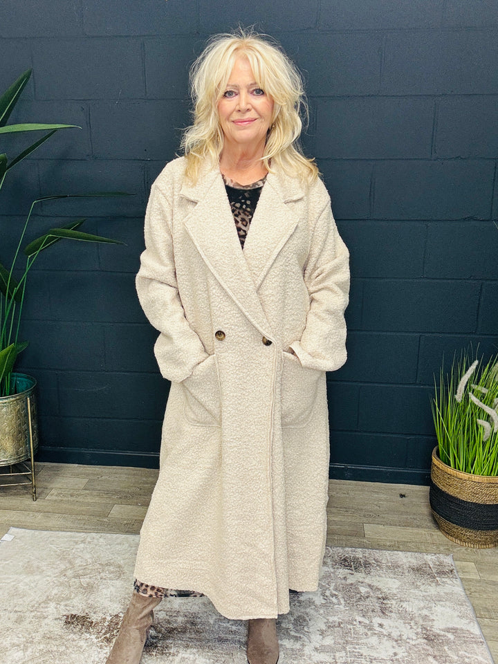 Briana Boucle Coat Cream