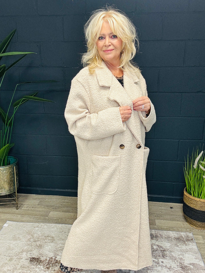 Briana Boucle Coat Cream