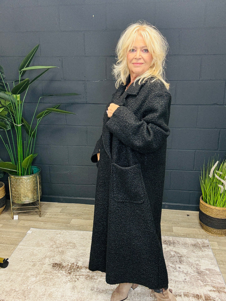 Briana Boucle Coat Black