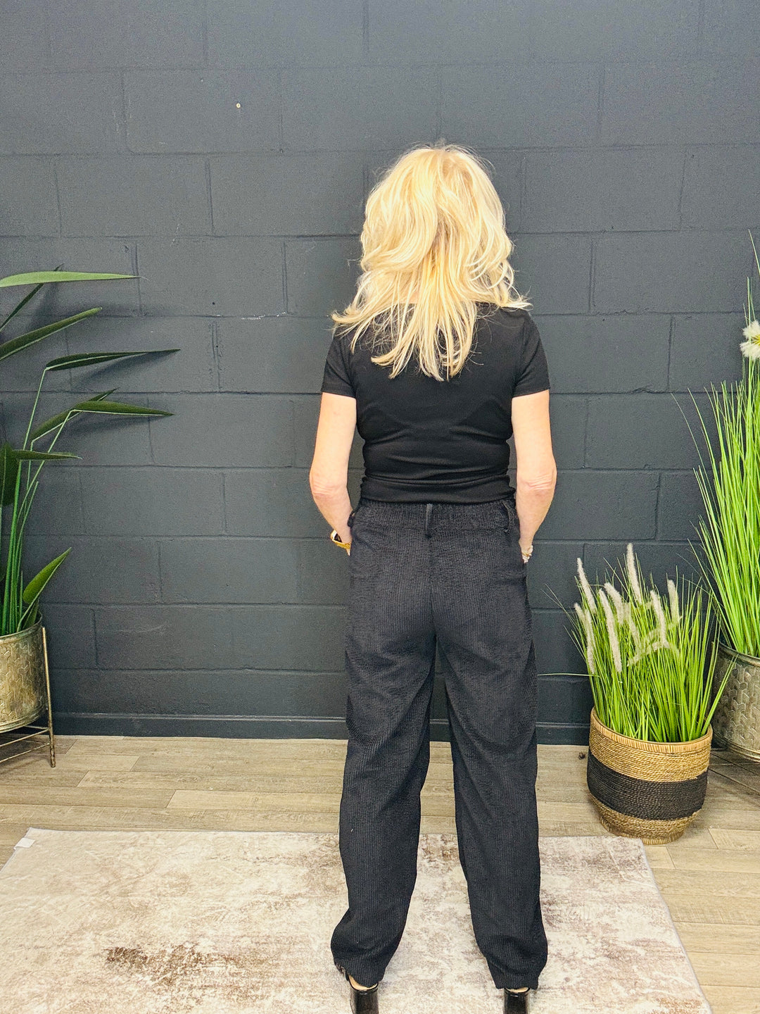 Cara Cord Trousers Black
