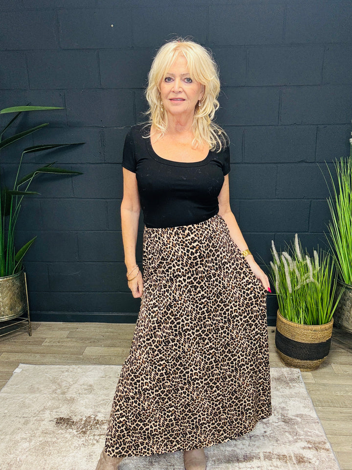 Lainey Leopard Flair Skirt