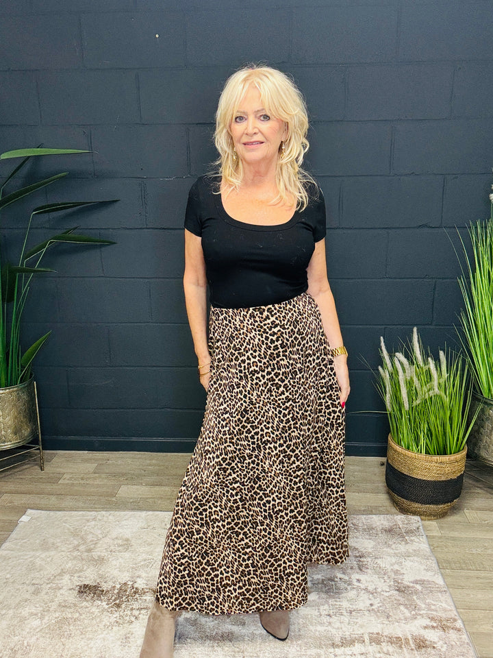 Lainey Leopard Flair Skirt