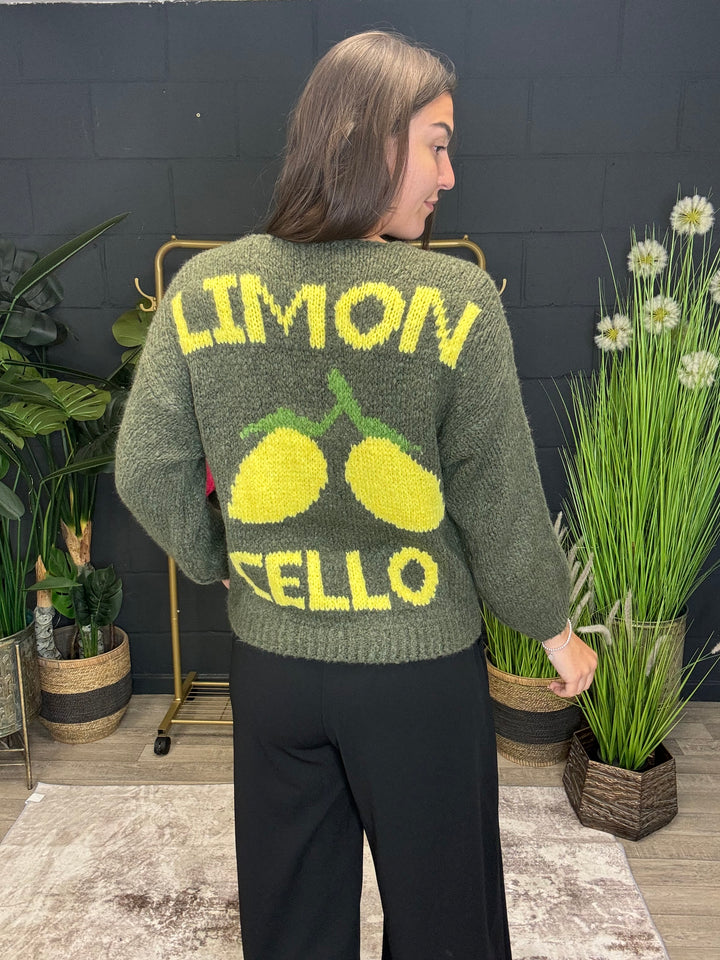 Limoncello V Neck Jumper Khaki