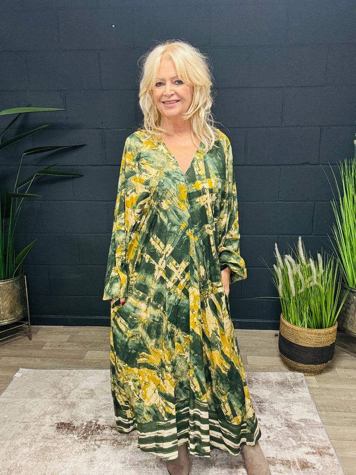 Melody Marble Dress Green