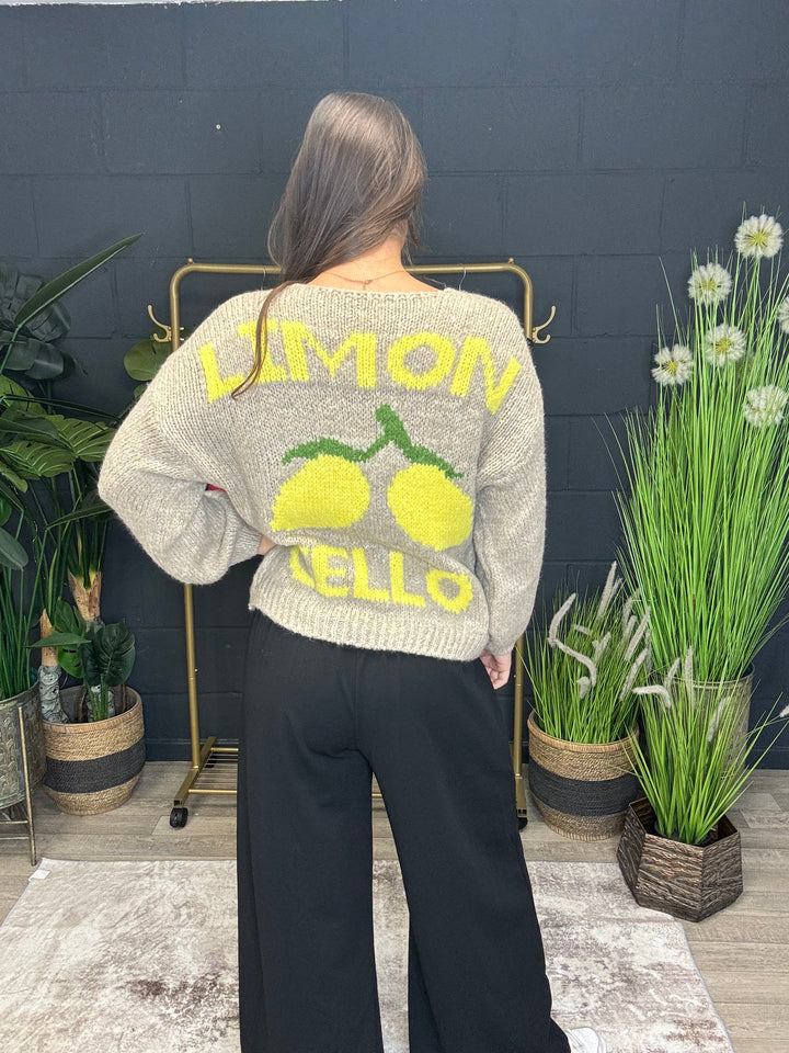 Limoncello V Neck Jumper Beige