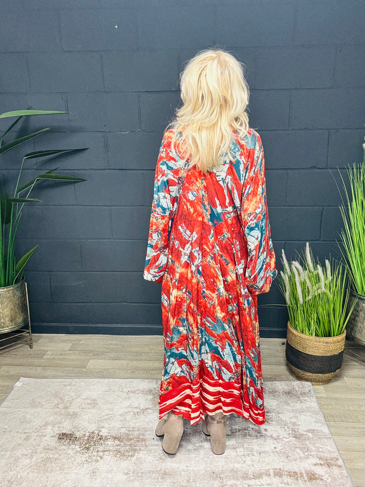 Melody Marble Dress Red
