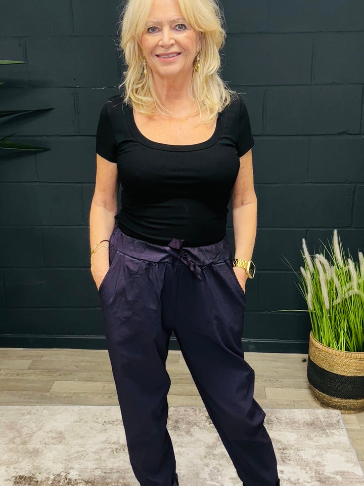 Aubergine Plain Magic Pants