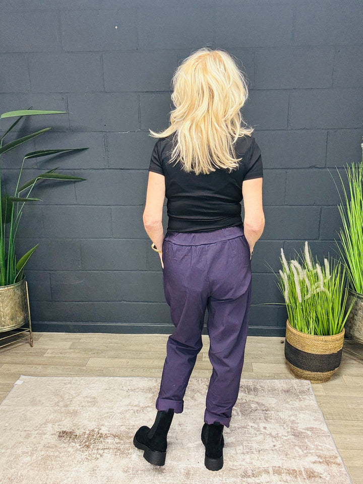 Aubergine Plain Magic Pants