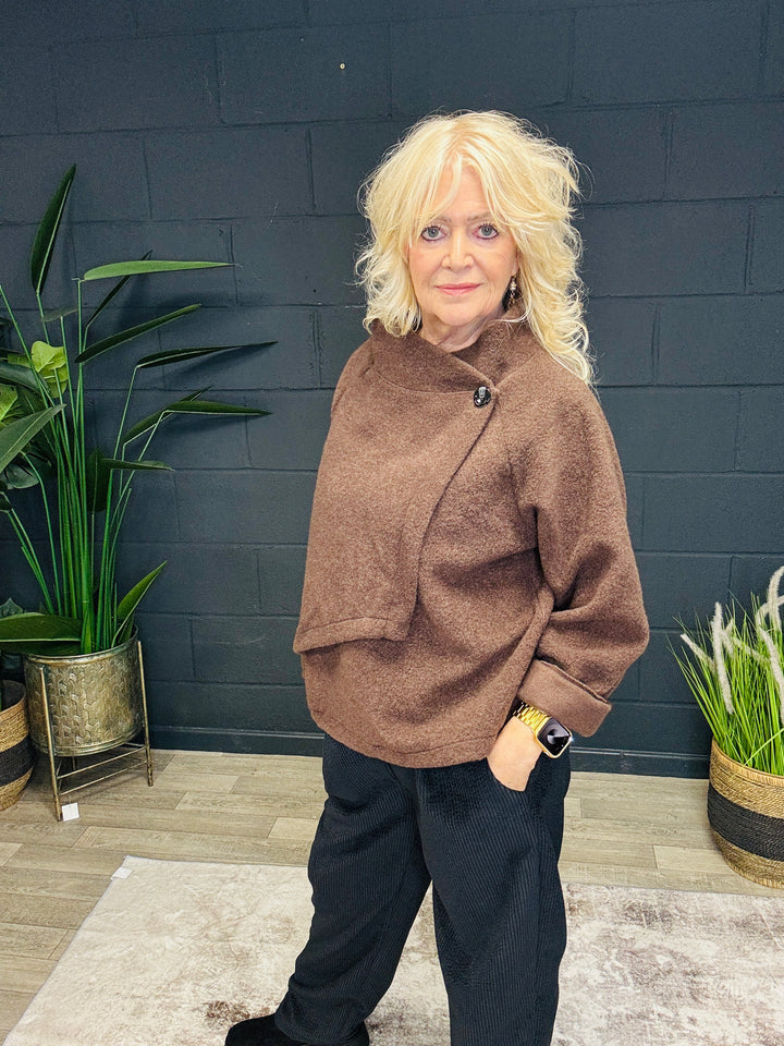 Beatrice Brushed Jacket Chocolate
