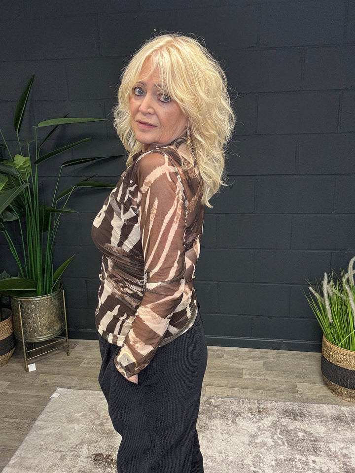 Marley Mesh Top Chocolate