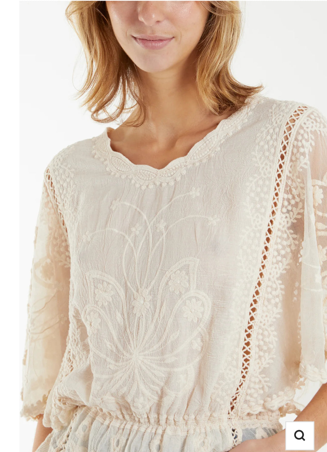 Sasha Sheer top Cream